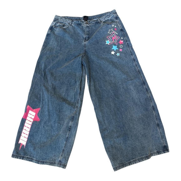Hot Topic Barbie Y2K Star Wide Leg Jeans Women’s Size 24 EUC - Picture 3 of 7